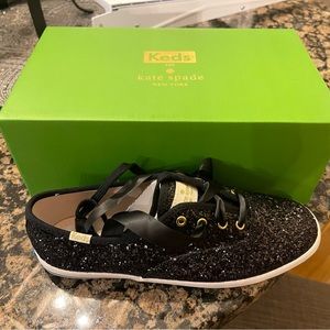 Kate Spade x Keds black sparkly sneaker